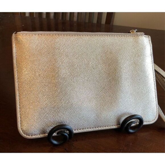 KATE SPADE ♠️ - 🎉HP🎉 EUC Rose Gold Metallic Leather Laurel Way Tinie Wristlet - Picture 4 of 16